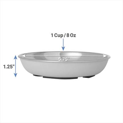 Show full view: Frisco Heavy Duty Non-Skid Saucer Cat Bowl, 2 count, Gray slide 3 of 9