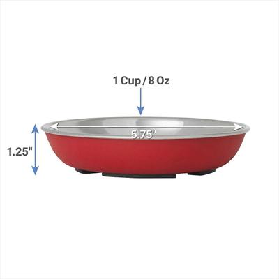Show full view: Frisco Heavy Duty Non-Skid Saucer Cat Bowl, 2 count, Red slide 2 of 8