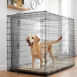 Frisco Heavy Duty Single Door Wire Dog Crate, XX-Large + MidWest Quiet Time Fleece Dog Crate Mat, Gray, 54-in slide 2 of 9