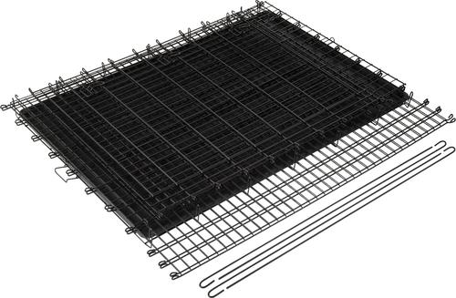 Show full view: Frisco Heavy Duty Single Door Wire Dog Crate, XX-Large + MidWest Quiet Time Fleece Dog Crate Mat, Gray, 54-in slide 5 of 10
