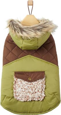 Show full view: Frisco Heavy Weight 2-Tone Sherpa Lined Hybrid Quilted Dog & Cat Parka, Medium slide 4 of 10