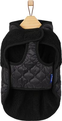 Show full view: Frisco Heavy Weight Dog & Cat Quilted Hybrid Coat with Sherpa Lining, Black, X-Large slide 4 of 9