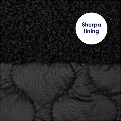 Show full view: Frisco Heavy Weight Dog & Cat Quilted Hybrid Coat with Sherpa Lining, Black, X-Large slide 5 of 9