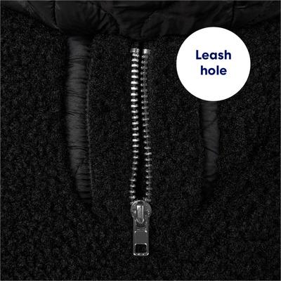 Show full view: Frisco Heavy Weight Dog & Cat Quilted Hybrid Coat with Sherpa Lining, Black, X-Large slide 6 of 9