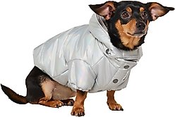 Frisco Heavy Weight Iridescent Quilted Dog & Cat Hooded Puffer Coat, Medium