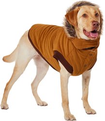 Frisco Heavy Weight Lux Corduroy Insulated Dog & Cat Coat with Fur Trimmed Hood, XX-Large