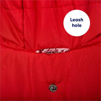 Show full view: Frisco Heavy Weight Matte Quilted Dog & Cat Parka with Cozy Fleece Lining, Red, Large slide 6 of 9