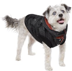 Frisco Heavy Weight Matte Quilted Volume Dog & Cat Puffer, Black, Medium