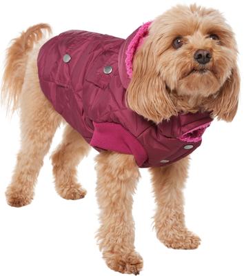 Show full view: Frisco Heavy Weight Matte Quilted Volume Dog & Cat Puffer, Burgundy, Small slide 3 of 10