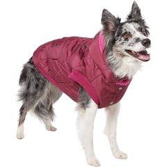 Frisco Heavy Weight Matte Quilted Volume Dog & Cat Puffer, Burgundy, X-Large