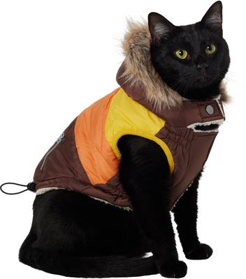 Show full view: Frisco Heavy Weight Urban City Colorblock Dog & Cat Parka with Sherpa Lining, Brown, Medium slide 3 of 10