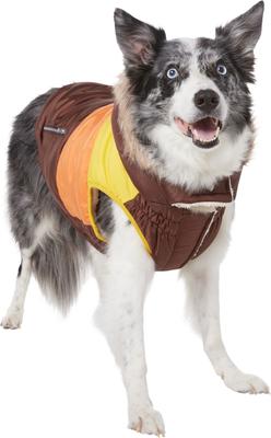 Show full view: Frisco Heavy Weight Urban City Colorblock Dog & Cat Parka with Sherpa Lining, Brown, X-Large slide 1 of 9