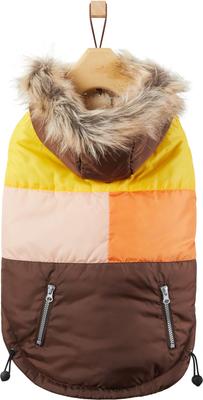 Show full view: Frisco Heavy Weight Urban City Colorblock Dog & Cat Parka with Sherpa Lining, Brown, XX-Large slide 3 of 9