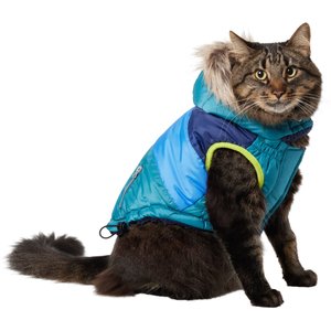 Frisco Heavy Weight Urban City Colorblock Dog & Cat Parka with Sherpa Lining, Green, Medium