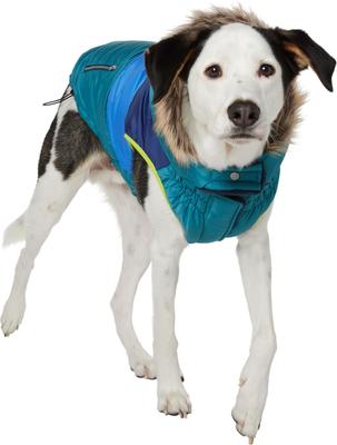 Show full view: Frisco Heavy Weight Urban City Colorblock Dog & Cat Parka with Sherpa Lining, Green, XX-Large slide 1 of 9