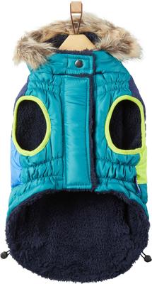Show full view: Frisco Heavy Weight Urban City Colorblock Dog & Cat Parka with Sherpa Lining, Green, XX-Large slide 4 of 9