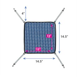 Frisco Herringbone Hanging Small Pet Hammock, Blue slide 2 of 5