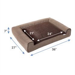 Frisco Herringbone Modern Couch Dog & Cat Bed, Brown, Large slide 2 of 5