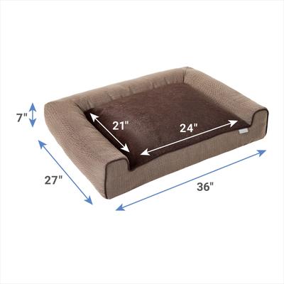 Show full view: Frisco Herringbone Modern Couch Dog & Cat Bed, Brown, Large slide 2 of 8