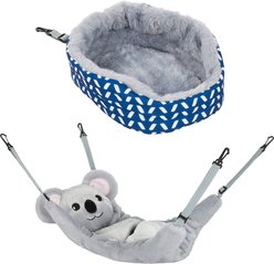 Frisco Herringbone Plush Oval Cuddler + Small Pet Hanging Koala Bed