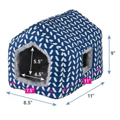 Frisco Herringbone Plush Small Pet House, Blue slide 2 of 3