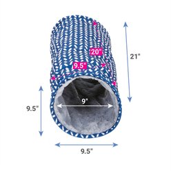 Frisco Herringbone Small Pet Crinkle Plush Tunnel, Blue slide 2 of 4