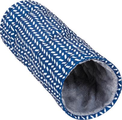 Show full view: Frisco Herringbone Small Pet Crinkle Plush Tunnel, Blue slide 3 of 6
