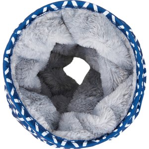 Frisco Herringbone Small Pet Crinkle Plush Tunnel, Blue