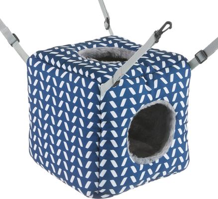 Show full view: Frisco Herringbone Small Pet Plush Hanging Cube, Blue slide 3 of 7