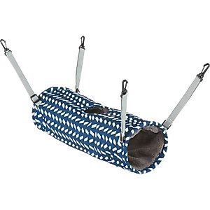 Frisco Herringbone Small Pet Plush Hanging Tunnel, Blue