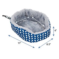 Frisco Herringbone Small Pet Plush Oval Cuddler, Blue slide 2 of 4