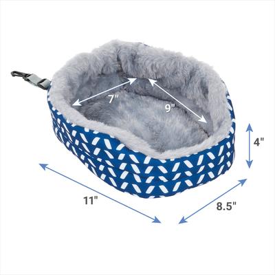 Show full view: Frisco Herringbone Small Pet Plush Oval Cuddler, Blue slide 2 of 6