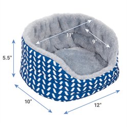 Frisco Herringbone Small Pet Plush Round Cuddler, Blue slide 2 of 4