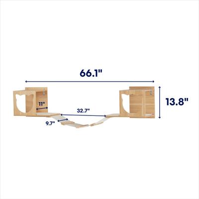 Show full view: Frisco Hexagon Wall Mounted Wall Shelf + Cat Silhouette with Bridge Wall Mounted Cat Wall Shelves slide 8 of 10