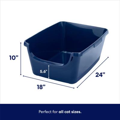 Show full view: Frisco High Sided Cat Litter Box, Extra Large, Navy, 24-in slide 2 of 5
