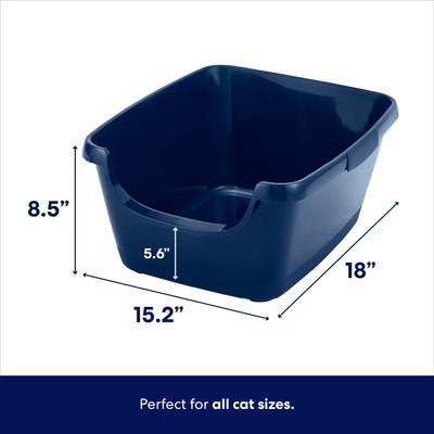 Show full view: Frisco High Sided Cat Litter Box, Medium, Navy, 18-in slide 2 of 5