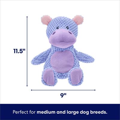 Show full view: Frisco Hippo Textured Plush Squeaky Dog Toy, Medium/Large slide 3 of 8