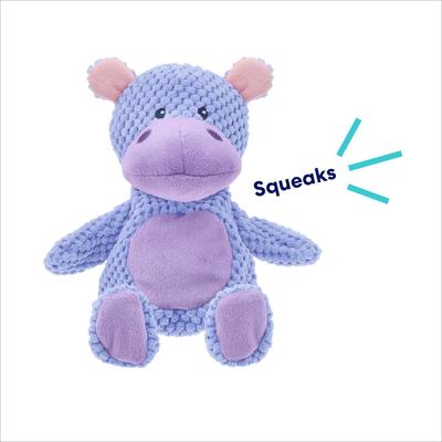 Show full view: Frisco Hippo Textured Plush Squeaky Dog Toy, Medium/Large slide 4 of 8