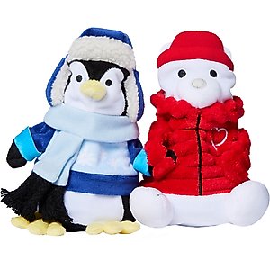Frisco Holiday Arctic Buddies 2-in-1 Rip for Surprise Plush & Rubber Dog Toy, Medium/Large, 2 count