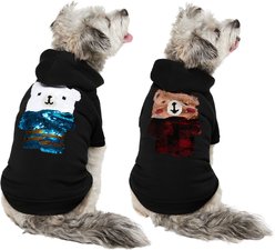Frisco Holiday Bears Flip Sequin Dog & Cat Hoodie, Small