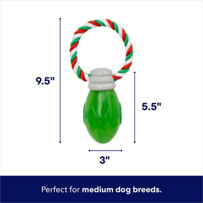 Show full view: Frisco Holiday Christmas Light Rope with TPR Squeaky Dog Toy, Medium slide 2 of 7