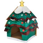 Frisco Holiday Christmas Tree Cardboard Cat House