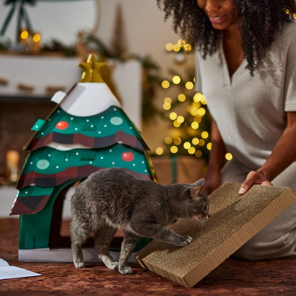 Show full view: Frisco Holiday Christmas Tree Cardboard Cat House slide 4 of 9