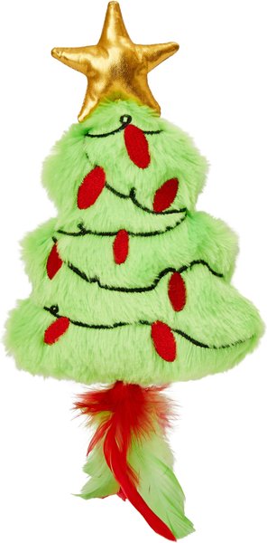 Show full view: Frisco Holiday Christmas Tree Plush Kicker Cat Toy with Catnip slide 1 of 6