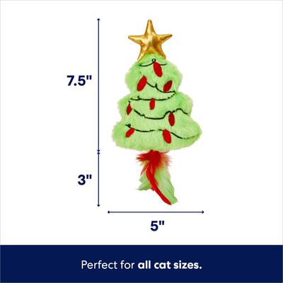 Show full view: Frisco Holiday Christmas Tree Plush Kicker Cat Toy with Catnip slide 3 of 7