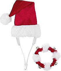 Frisco Holiday Dog & Cat Santa Hat + Jingle Bells Dog & Cat Holiday Collar with Bells, X-Small/Small