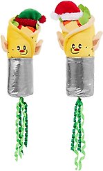 Frisco Holiday Elf Burrito Plush Kicker Cat Toy with Catnip, 2 count
