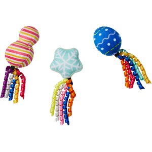 Frisco Holiday Festive Ornaments Plush Cat Toy with Catnip, 3 count