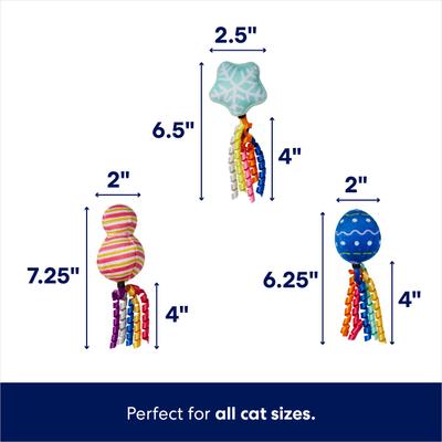 Show full view: Frisco Holiday Festive Ornaments Plush Cat Toy with Catnip, 3 count slide 3 of 7