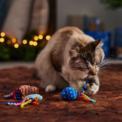 Show full view: Frisco Holiday Festive Ornaments Plush Cat Toy with Catnip, 3 count slide 4 of 7